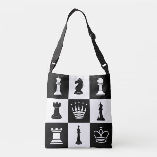 Chess Crossbody Tote Bag  All-Over Print Strategy