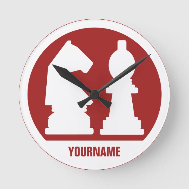 CHESS custom monogram & color wall clocks (Front)