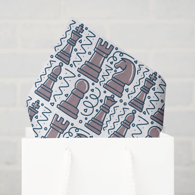 Chess Decoupage Tissue Paper, Chessboard Paper (Gift Bag)