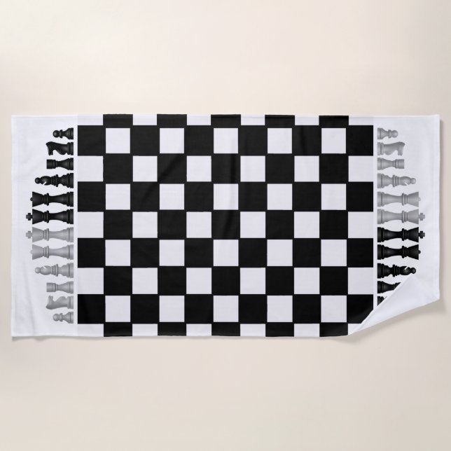 Chess Design Beach Towel (Front)