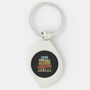 Chess - Eat Sleep Chess Repeat Key Ring