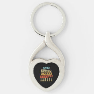 Chess - Eat Sleep Chess Repeat Key Ring