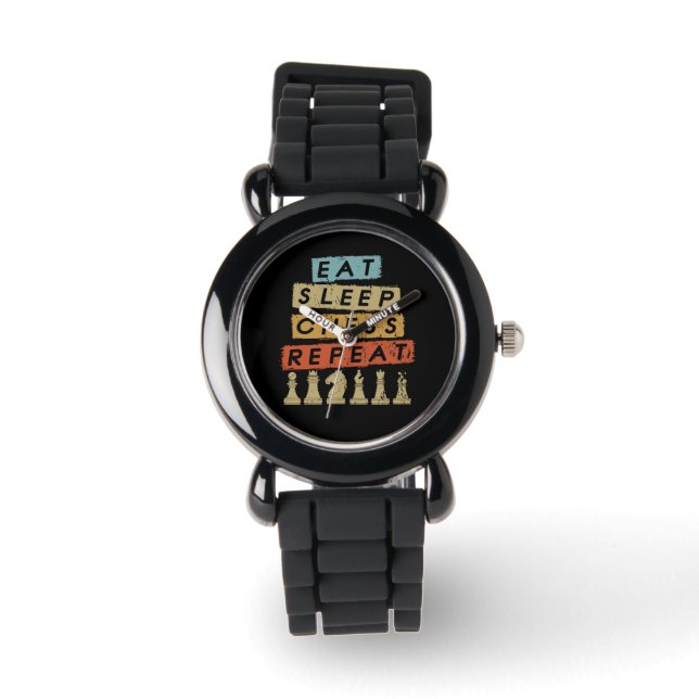 Chess - Eat Sleep Chess Repeat Watch (Front)