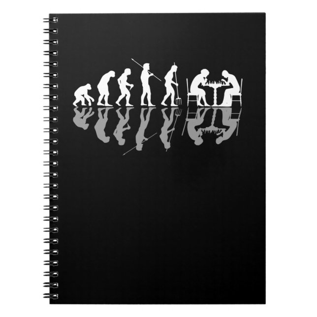 Chess Evolution Chessboard Lover Chess Gamer Notebook (Front)