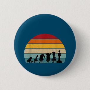 Chess Evolution Retro Vintage Gift For A Chess 6 Cm Round Badge