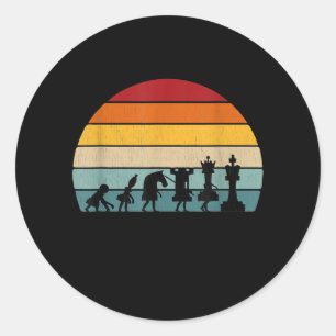 Chess Evolution Retro Vintage Gift For A Chess Classic Round Sticker