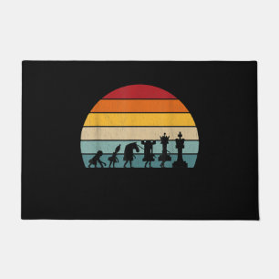 Chess Evolution Retro Vintage Gift For A Chess Doormat