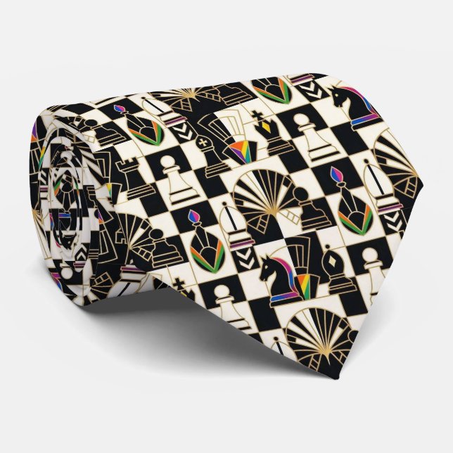 Chess Faux Silk | Luxury Chess Game Gentleman's Tie (Rolled)