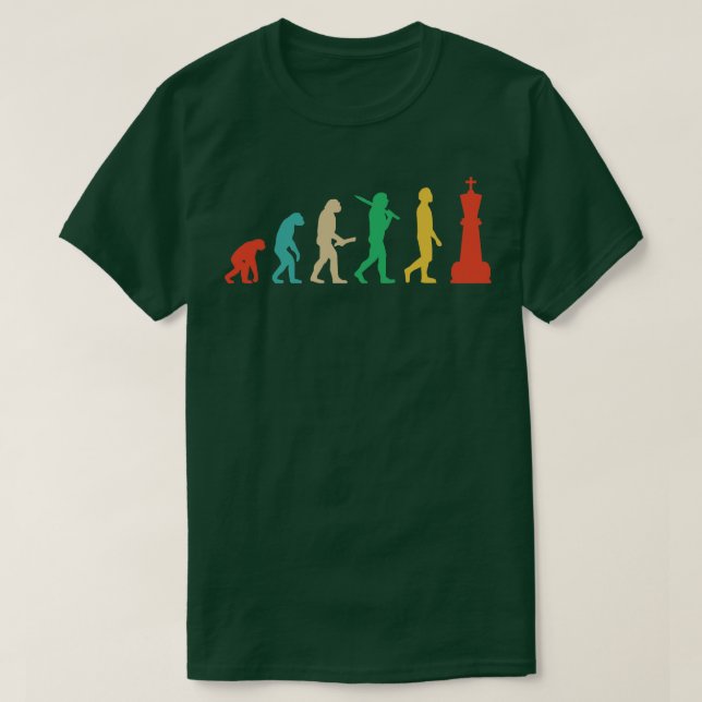 Chess Figures Evolution Chess Player King Chess 1 T-Shirt (Design Front)
