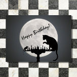Chess Full Moon Cat and Mouse Game Happy Birthday Card<br><div class="desc">This Chess themed Happy Birthday greeting card features a silhouette cat and mouse game by the light of the full moon.</div>