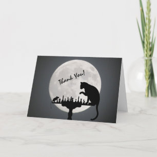 Chess Full Moon Cat and Mouse Game Thank You! You Card