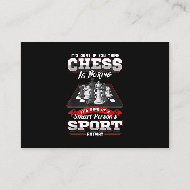 Chess Funny Quotes Humour Sayings Enclosure Card (Front)