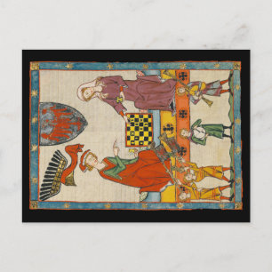 Chess Game 14th Century Codex Manesse Postcard