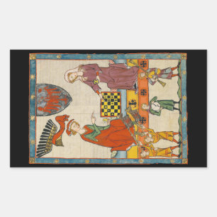 Chess Game 14th Century Codex Manesse Rectangular Sticker