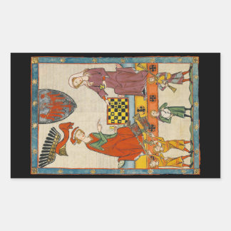 Chess Game 14th Century Codex Manesse Rectangular Sticker