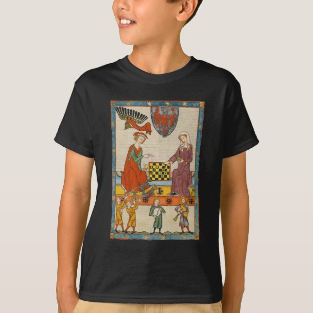 Chess Game 14th Century Codex Manesse T-Shirt (Front)