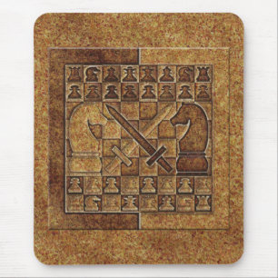 CHESS GAME IN STONE MOUSE PAD