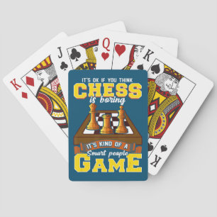 chess game is  smart people funny chess player playing cards