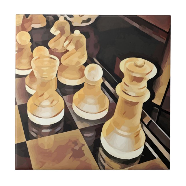 Chess game Original Abstract art  Tile (Front)