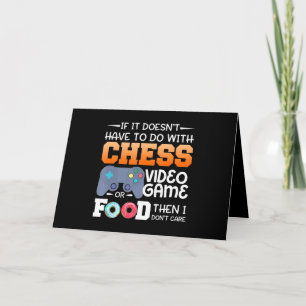 Chess Gift Chess Video Game Or Food Design Card