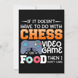 Chess Gift Chess Video Game Or Food Design Holiday Card