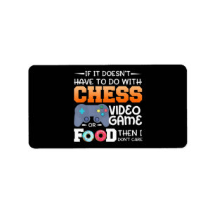 Chess Gift   Chess Video Game Or Food Design Label