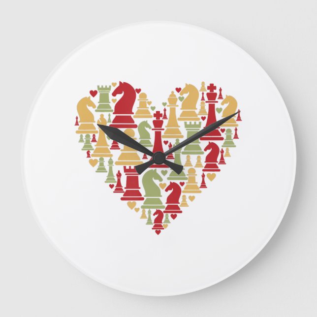 Chess Gift | I Really Love Chess Large Clock (Front)