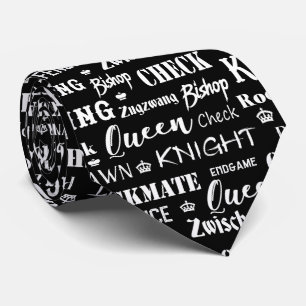 Chess Grandmaster Monochrome Pattern Tie
