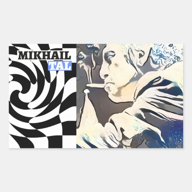 Chess grandmaster rectangular sticker (Front)