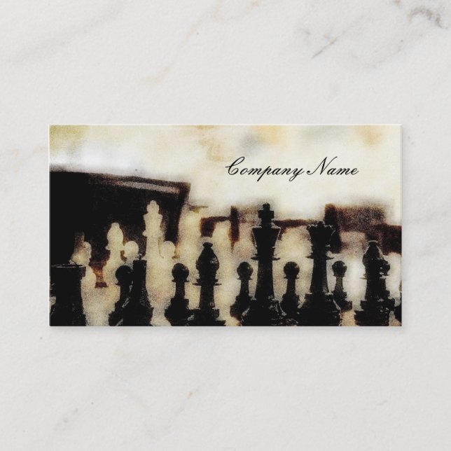 Chess Grunge Business Cards (Front)