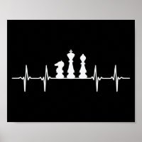 Chess Heartbeat Chess Pieces Poster