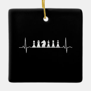 Chess Heartbeat Play Chess Ceramic Ornament
