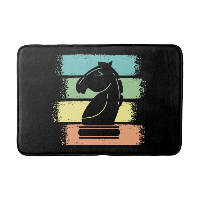 Chess Horse Retro Bath Mat (Front)