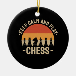 Chess - Keep Calm And Play Chess Ceramic Tree Decoration
