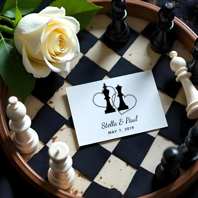 Chess King and Queen Pieces Wedding Design Rubber Stamp (Chess King and Queen Pieces Wedding Design Rubber Stamps)