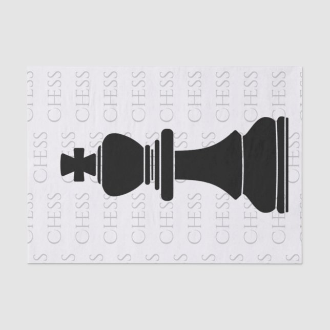 Chess King Classic Piece Modern Black, White Tissue Paper (Front)