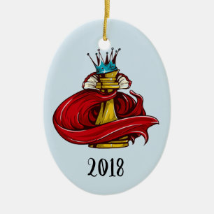 Chess King Keepsake Year Ceramic Tree Decoration