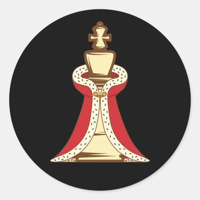Chess King Piece Classic Round Sticker (Front)