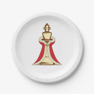Chess King Piece Paper Plate