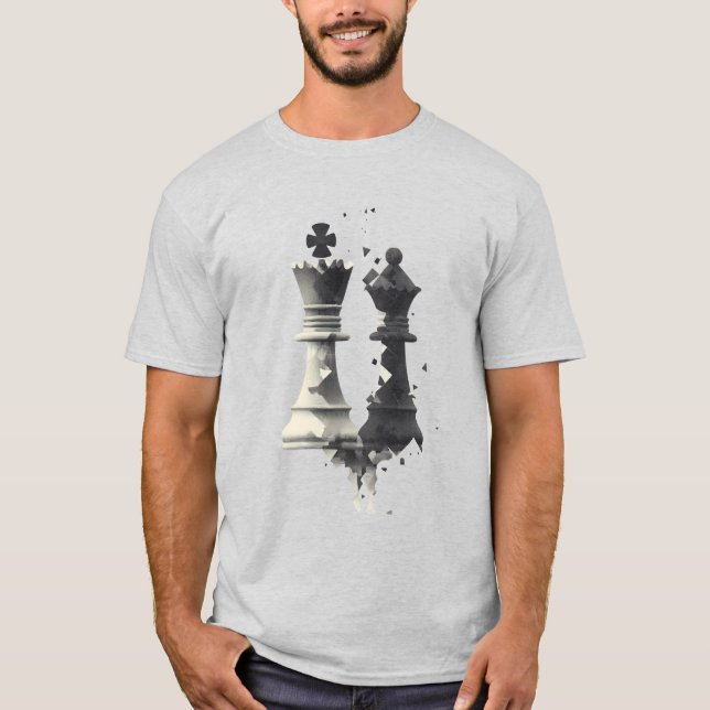 Chess King & Queen Abstract T-Shirt (Front)