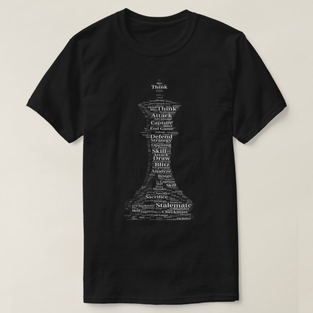 Chess King Word Art Design T-Shirt (Design Front)