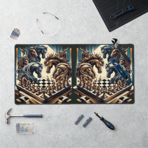 Chess Knights Fantasy Desk Mat Gamer Setup