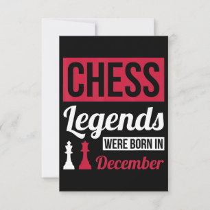 Chess Legends Were Born In December birthday Gift RSVP Card