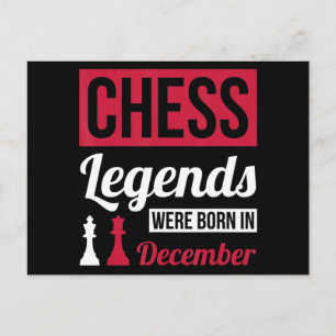 chess legends were born in december birthday gifts announcement postcard
