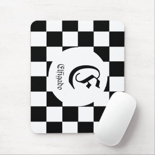Chess Lover Custom Name Initial Mouse Pad