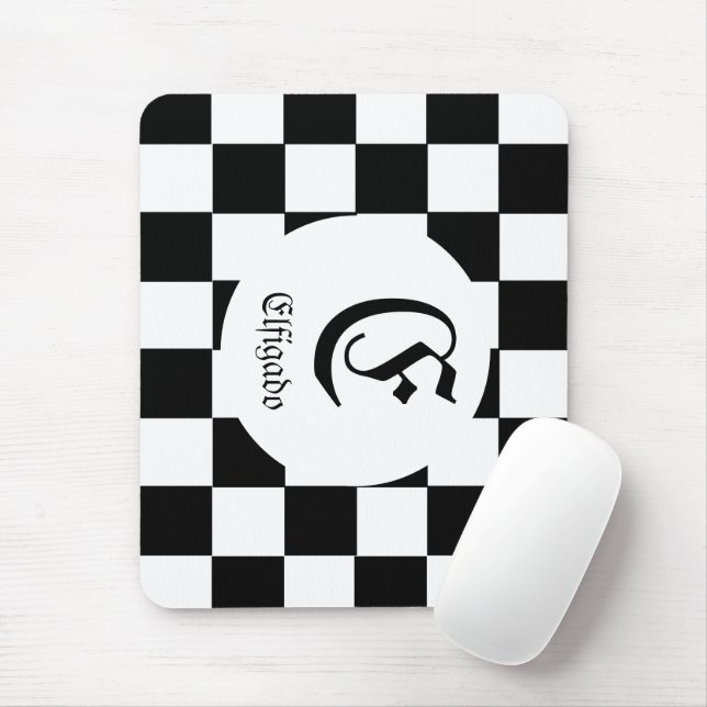 Chess Lover Custom Name Initial Mouse Pad (With Mouse)