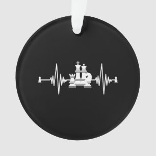 Chess Lover Heartbeat Chess T-Shirt Ornament