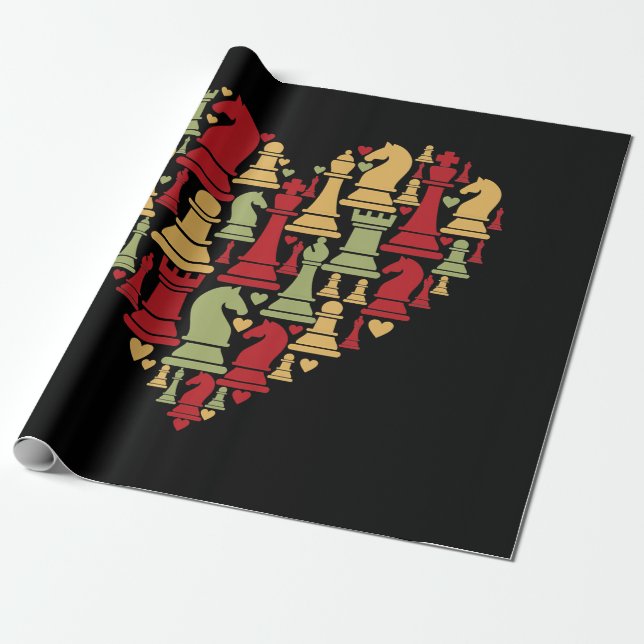 Chess Lover | I Really Love Playing Chess Wrapping Paper (Unrolled)