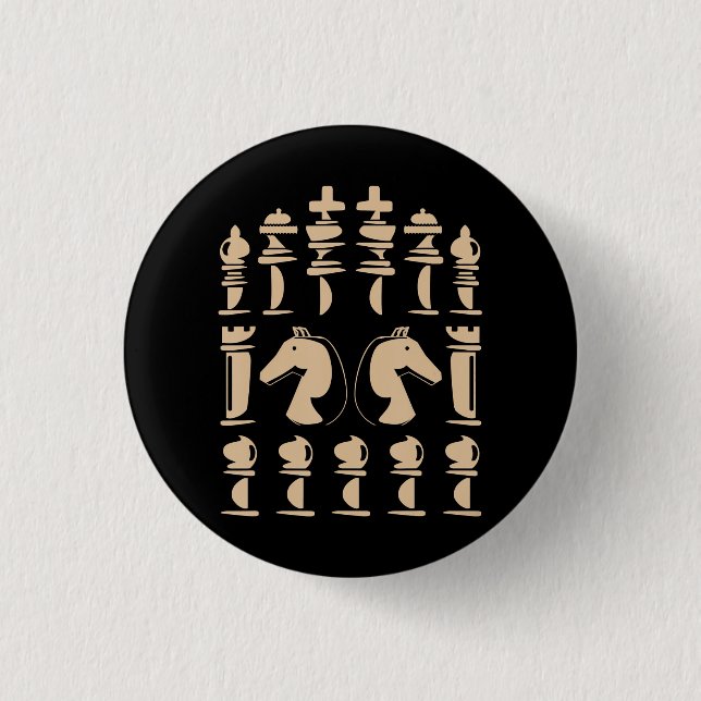 Chess :Lover | Knight Chess Figure Chess 3 Cm Round Badge (Front)