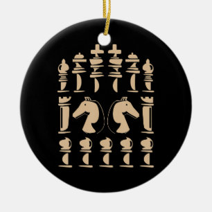 Chess :Lover Knight Chess Figure Chess Ceramic Tree Decoration